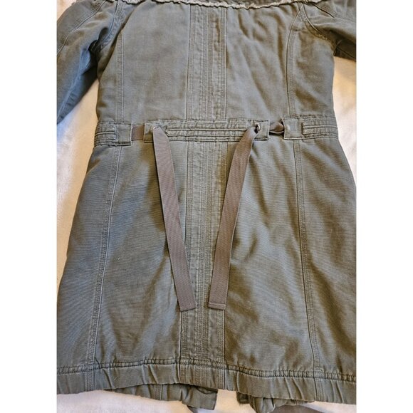 West 49 Hooded Overcoat Winter Jacket Multi Pockets Green Size Small - Picture 12 of 12